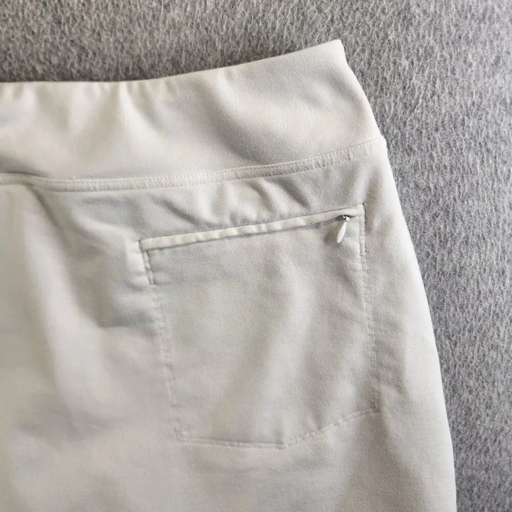 Footjoy Skort Womens L White Jersey Knit Zip Pocket Short Lined Skirt Golf FJ - Picture 6 of 13